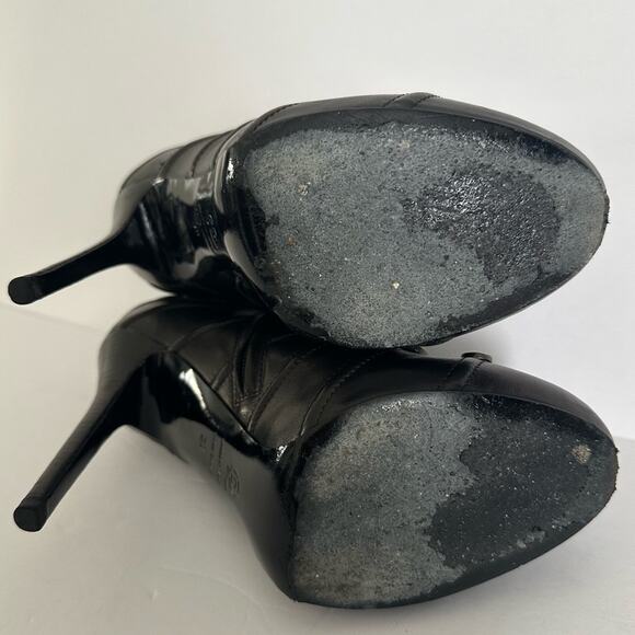 Alexander McQueen Studded Biker Ankle Booties Black  IT 38 Lace Up Stiletto - Picture 10 of 14